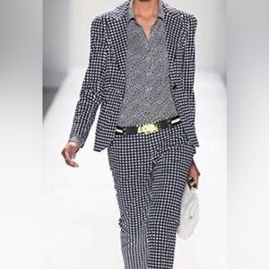 Tory Burch pants suit. Size 6 Lydia navy gingham jacket. Pants probably size 8
